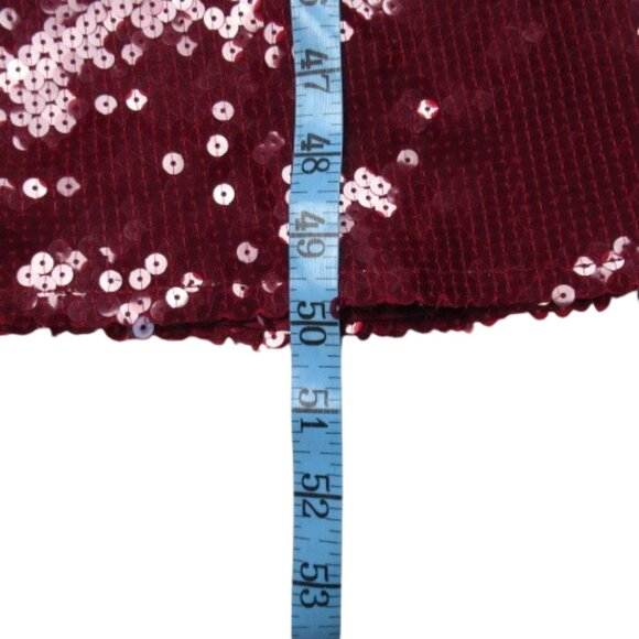 Anthropologie Bardot Verona Long Sleeve Sequin Slim Midi Dress Wine Size 2 - Picture 9 of 12